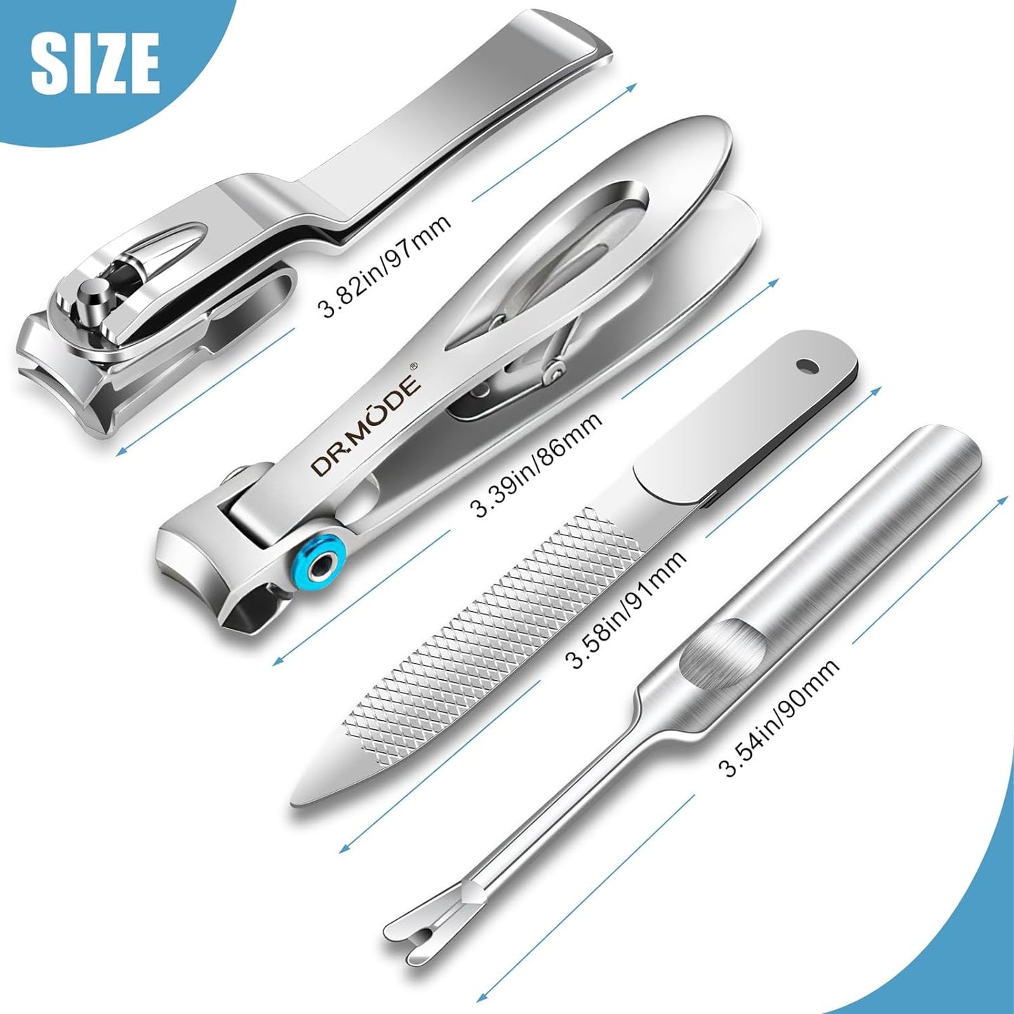 Nail Clippers for Men Thick Nails - 15Mm Wide Jaw Opening Extra Large Toenail Clippers & Easy Grip 360 Degree Rotary Fingernail Clippers for Seniors Nail Cutter with Nail File Cuticle Trimmer