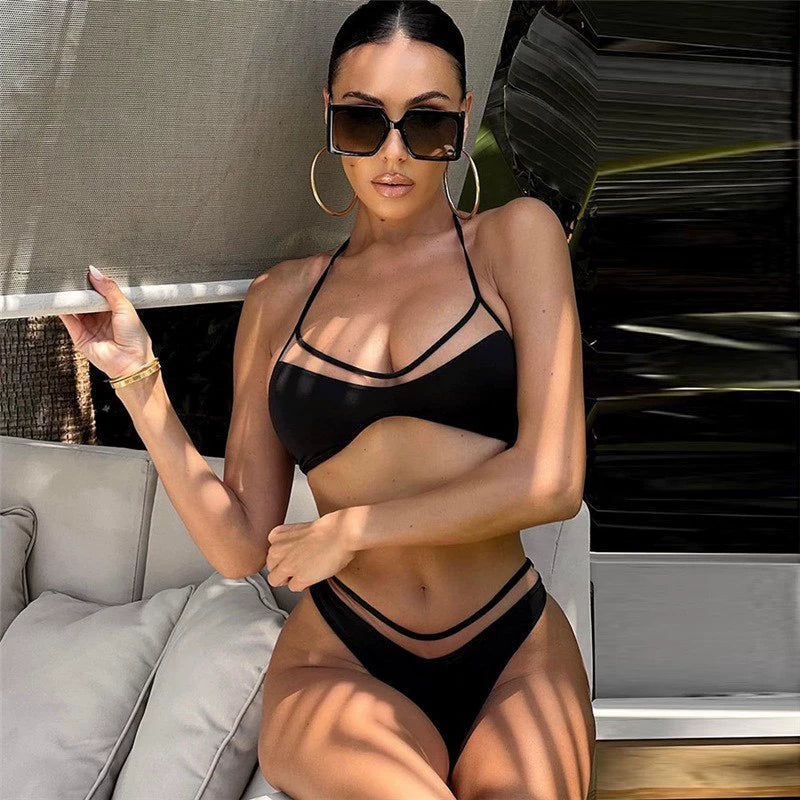 Summer Mesh Patchwork One-Piece Sexy bikini Swimsuit Split Vacation Clothes Women Bikini Sexy