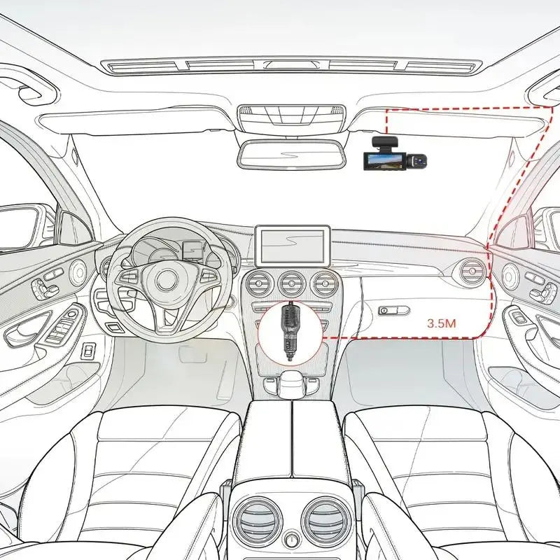 Mother'S Day Gift Front & Rear Dash Cam, 1 Count Car Dashboard Wide Angle Driving Recorder with IR Night Vision G Sensor Loop Recording, 3.16 Inch IPS Screen 1080P HD Video Recorder Monitor Camera with Dual Lens for Spring Travel, Summer Gift