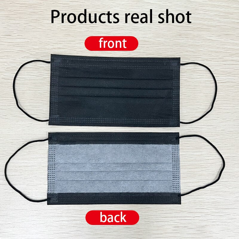10-200pcs Surgical Face mask Disposable Black Non-wove Filter Medical masks Certified surgical mask security protection masque
