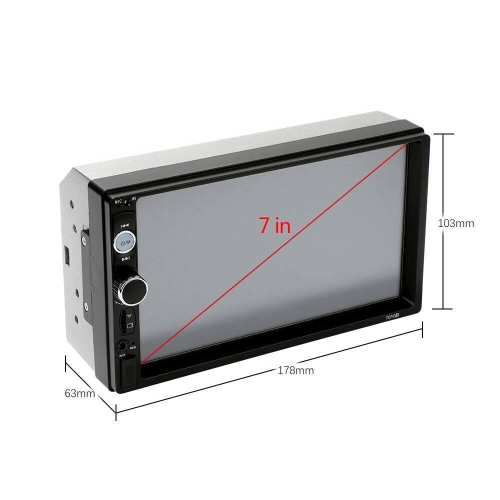 Podofo 2 Din Car Radio Stereo Bluetooth 7" HD Car Stereo Auto Audio Multimedia Player MP5 Universal Touch Screen USB TF FM