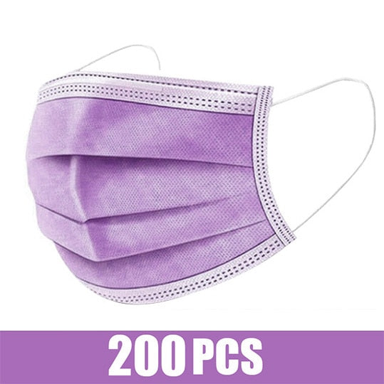 10-200pcs Surgical Face mask Disposable Black Non-wove Filter Medical masks Certified surgical mask security protection masque