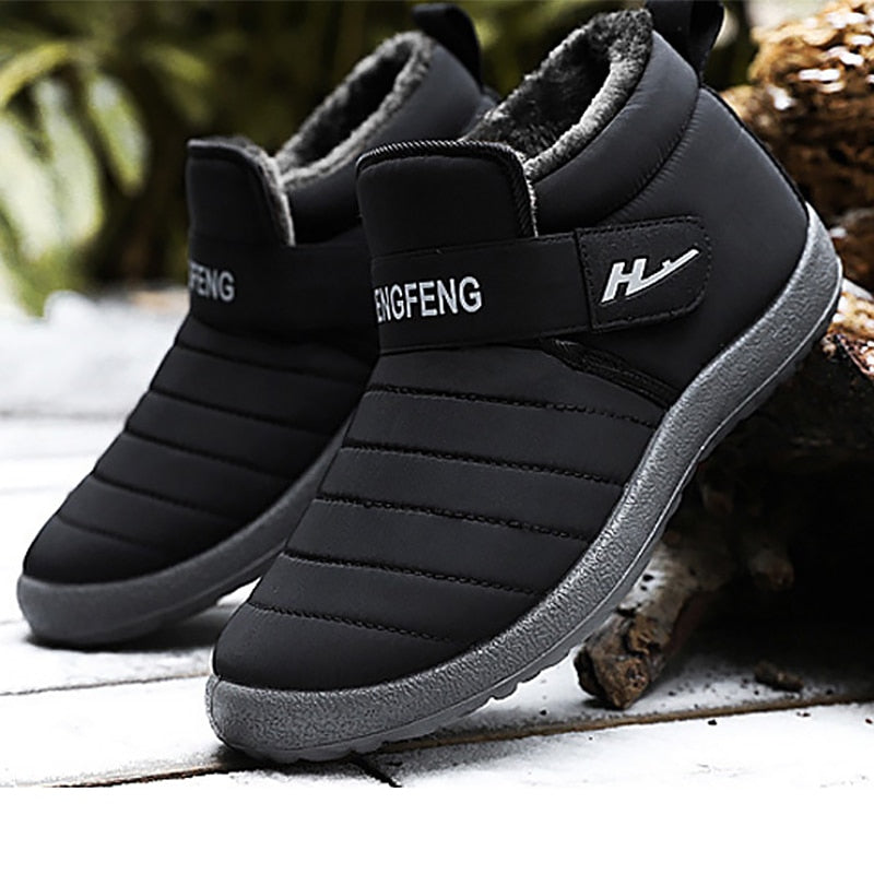 Women's Boots Winter Large Size 43-45 Hook Loop Sturdy Sole Ankle Boots Women Solid Plush Snow Boots Woman warm Shoes Cheap