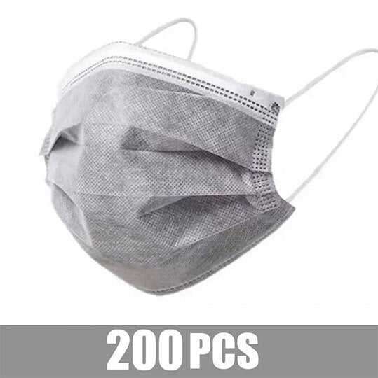 10-200pcs Surgical Face mask Disposable Black Non-wove Filter Medical masks Certified surgical mask security protection masque
