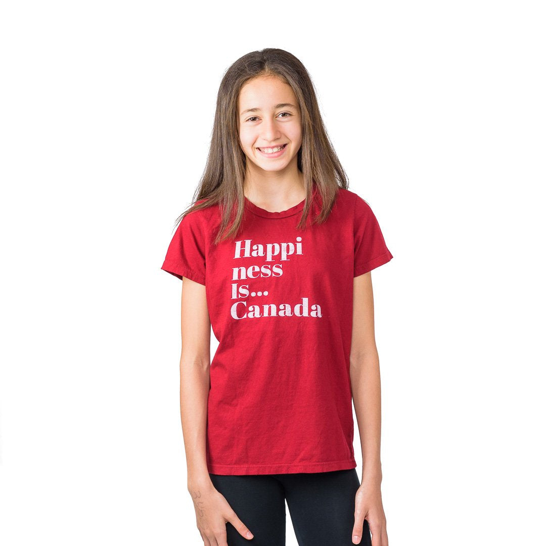 Youth Girls Happi T-Shirt, Canada Red
