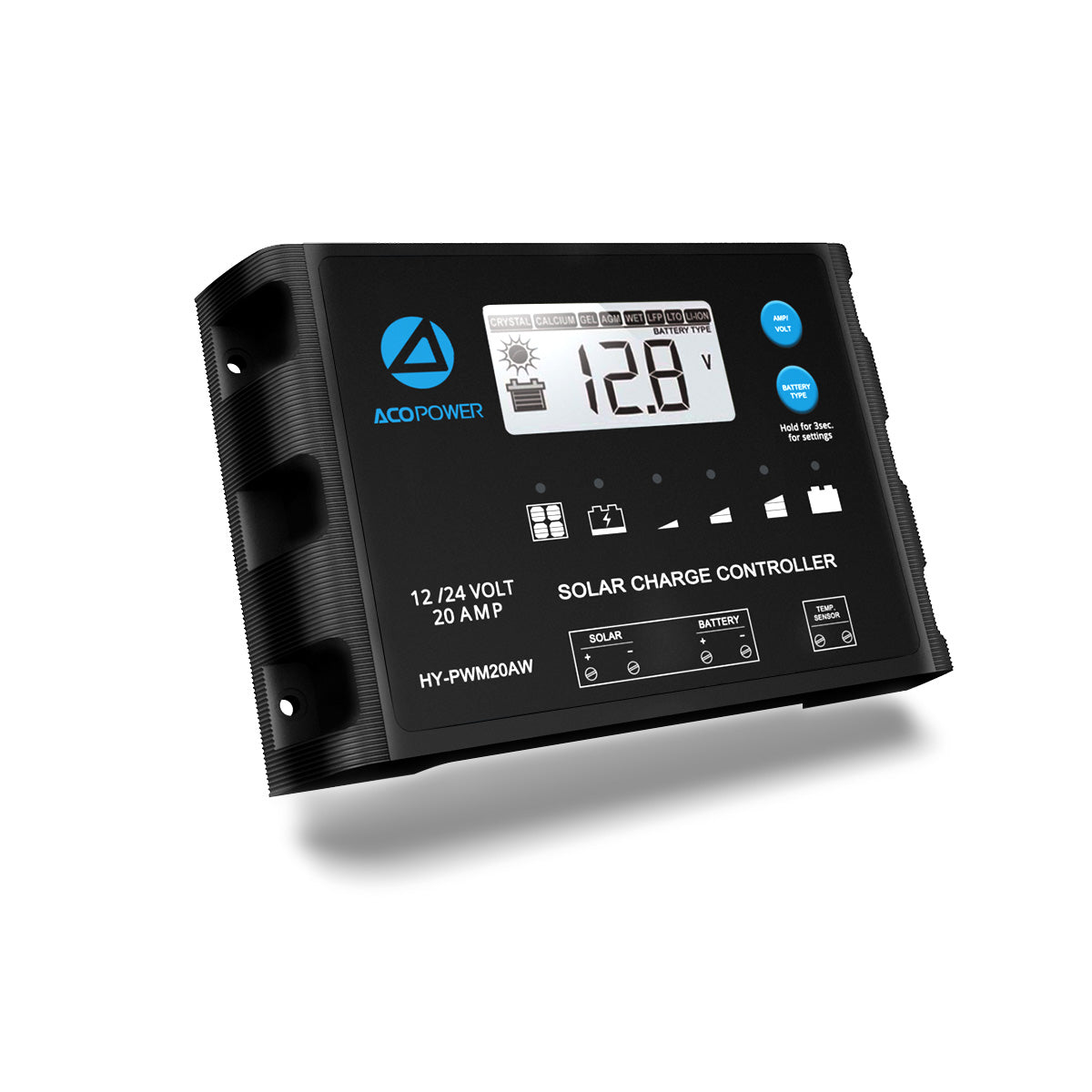ACOPOWER 100W 12V Mono Solar RV Kits, 20A PWM Charge Controller