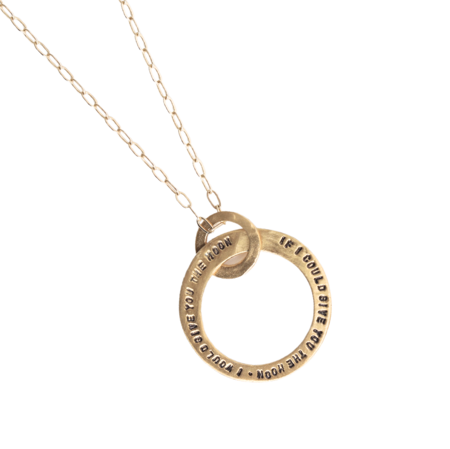 Moon Message Circle Necklace "If I could give you the moon, I would give you the moon"