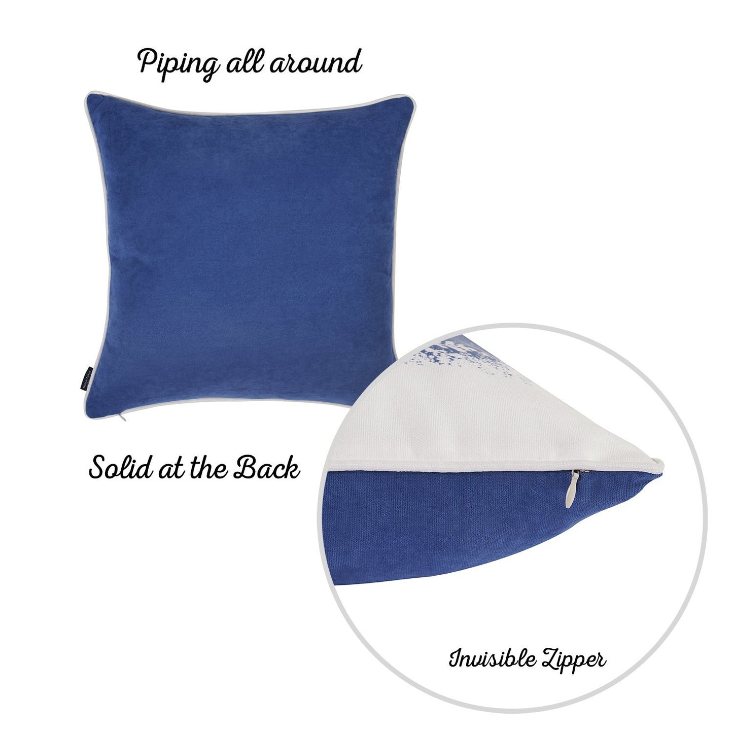 Christmas Snow Blue Square 18" Throw Pillow Cover