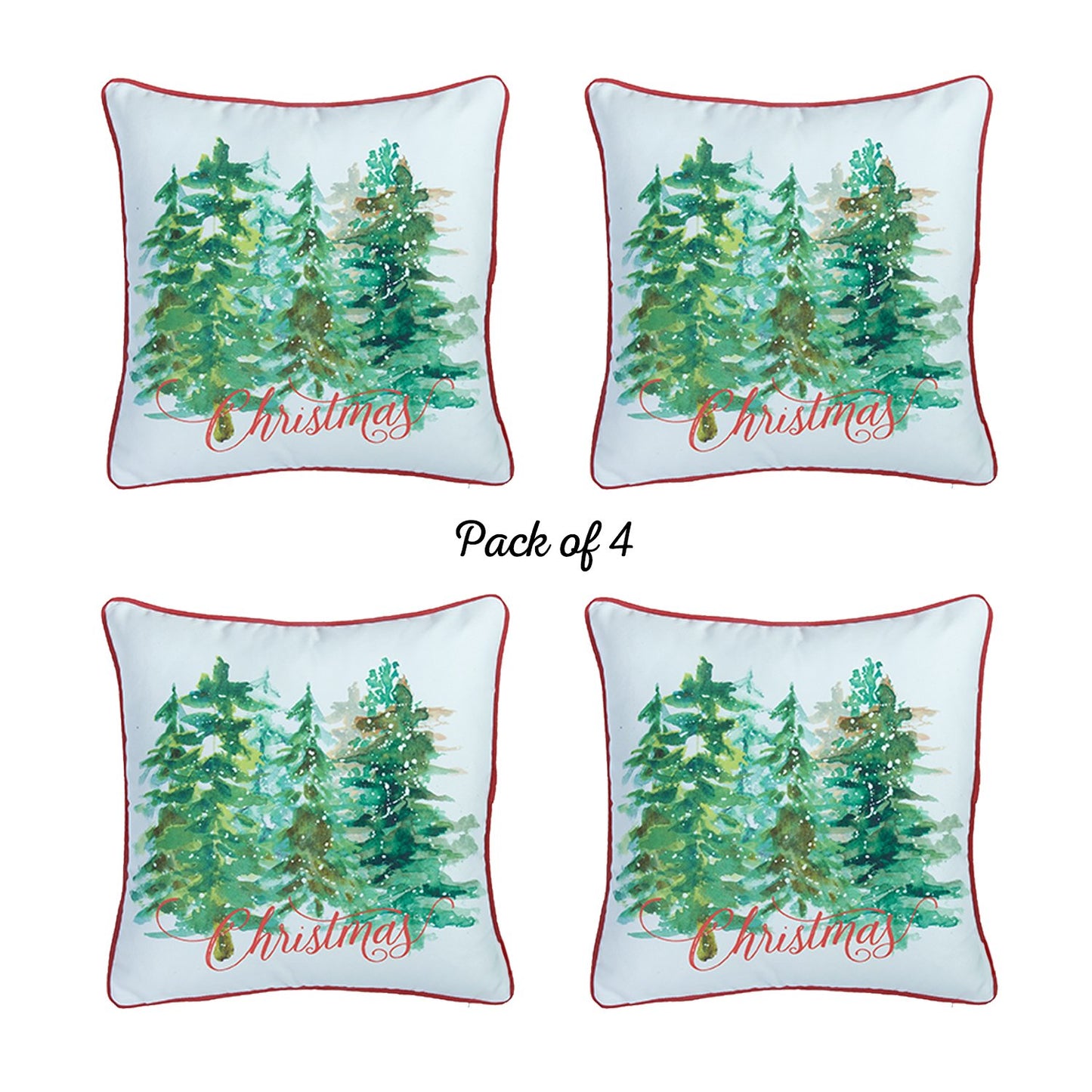 Christmas Trees Square 18" Throw Pillow Cover (Set of 4)