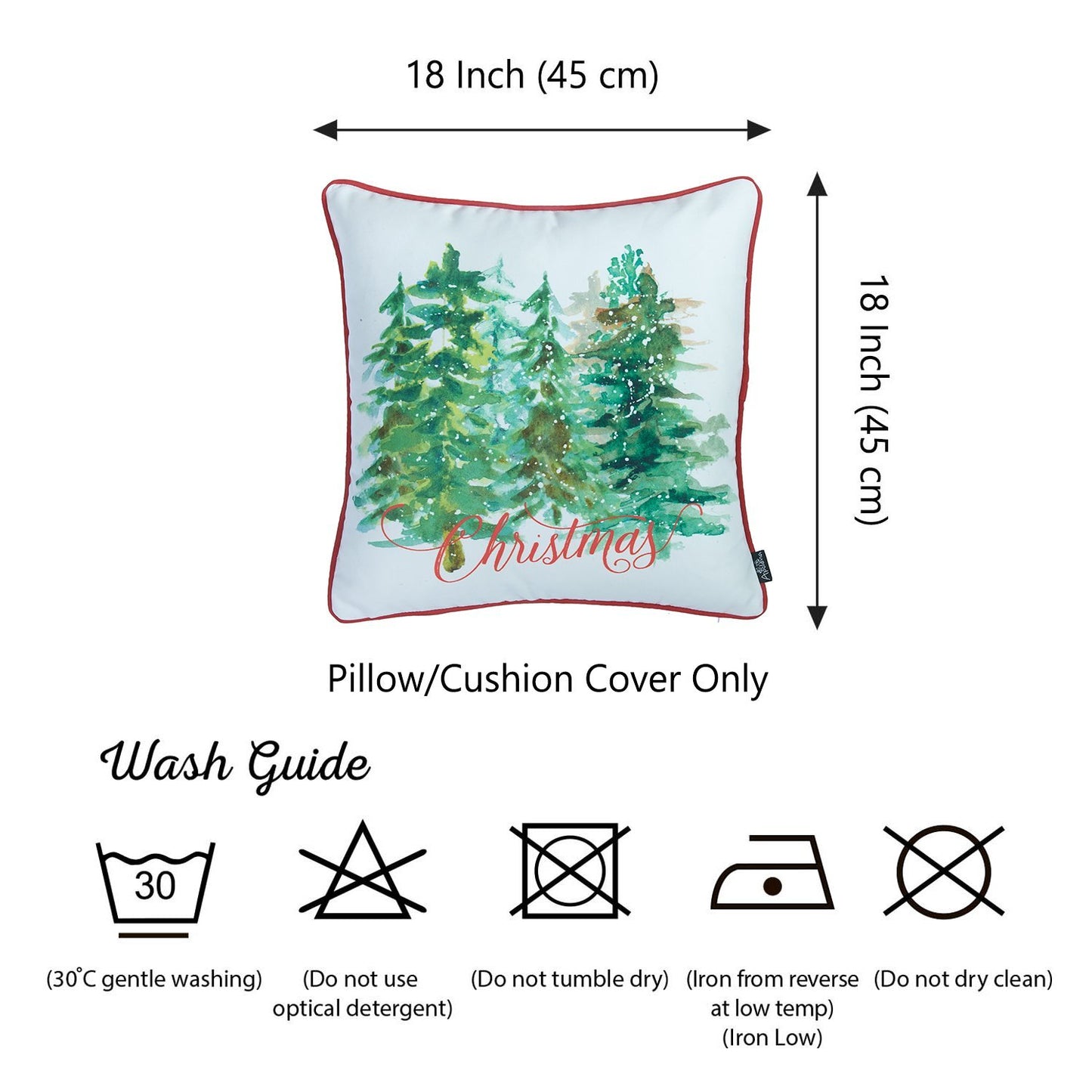 Christmas Trees Square 18" Throw Pillow Cover (Set of 4)