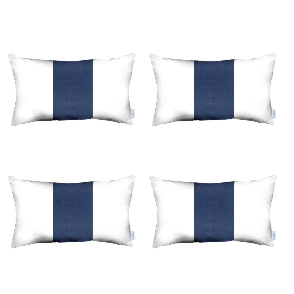 Boho Set of 4 Handcrafted Decorative Throw Pillow Cover Vegan Faux Leather Solid for Couch, Bedding