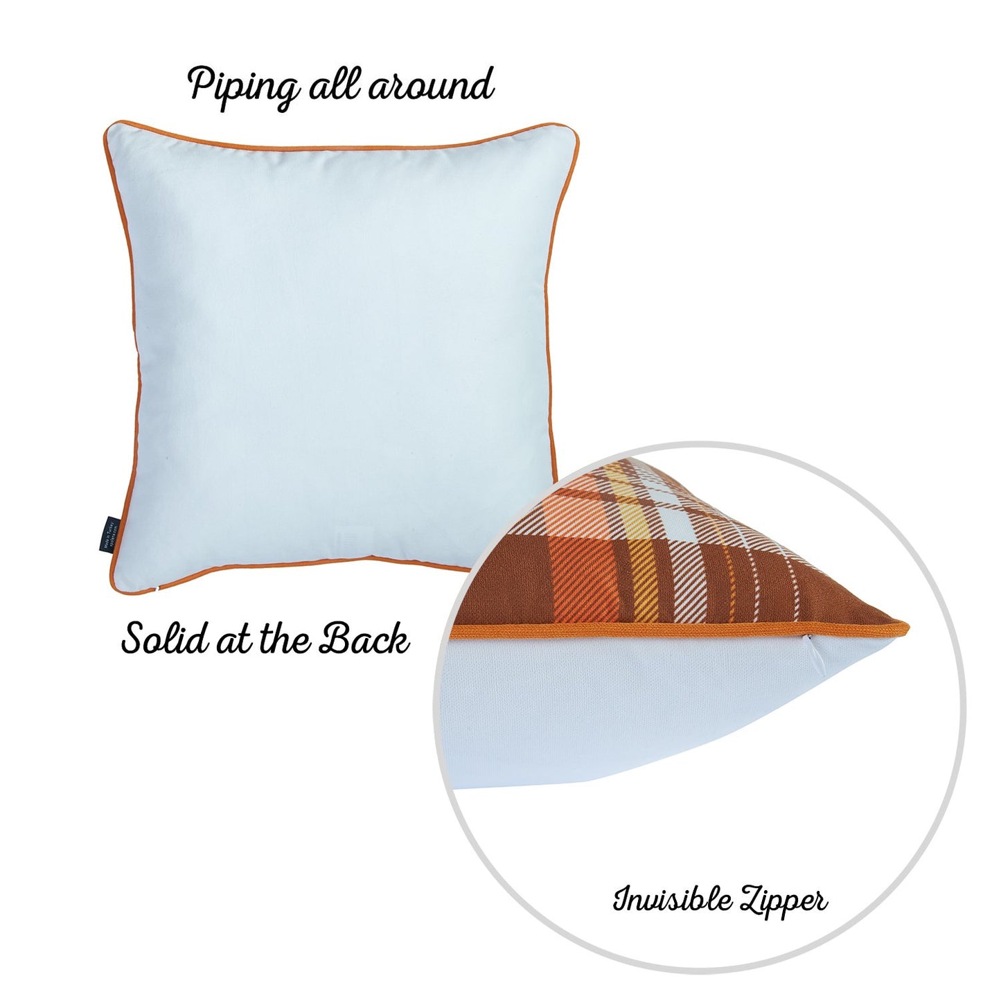 Fall Season Thanksgiving Pumpkin Square 18" Throw Pillow Cover (Set of 4)