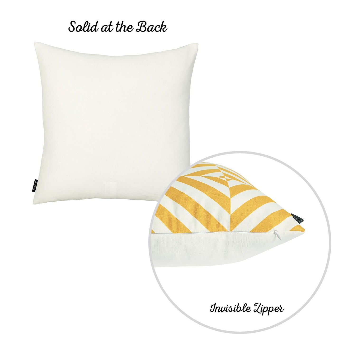 Geometric Yellow Diagram Square 18" Throw Pillow Cover (Set of 4)