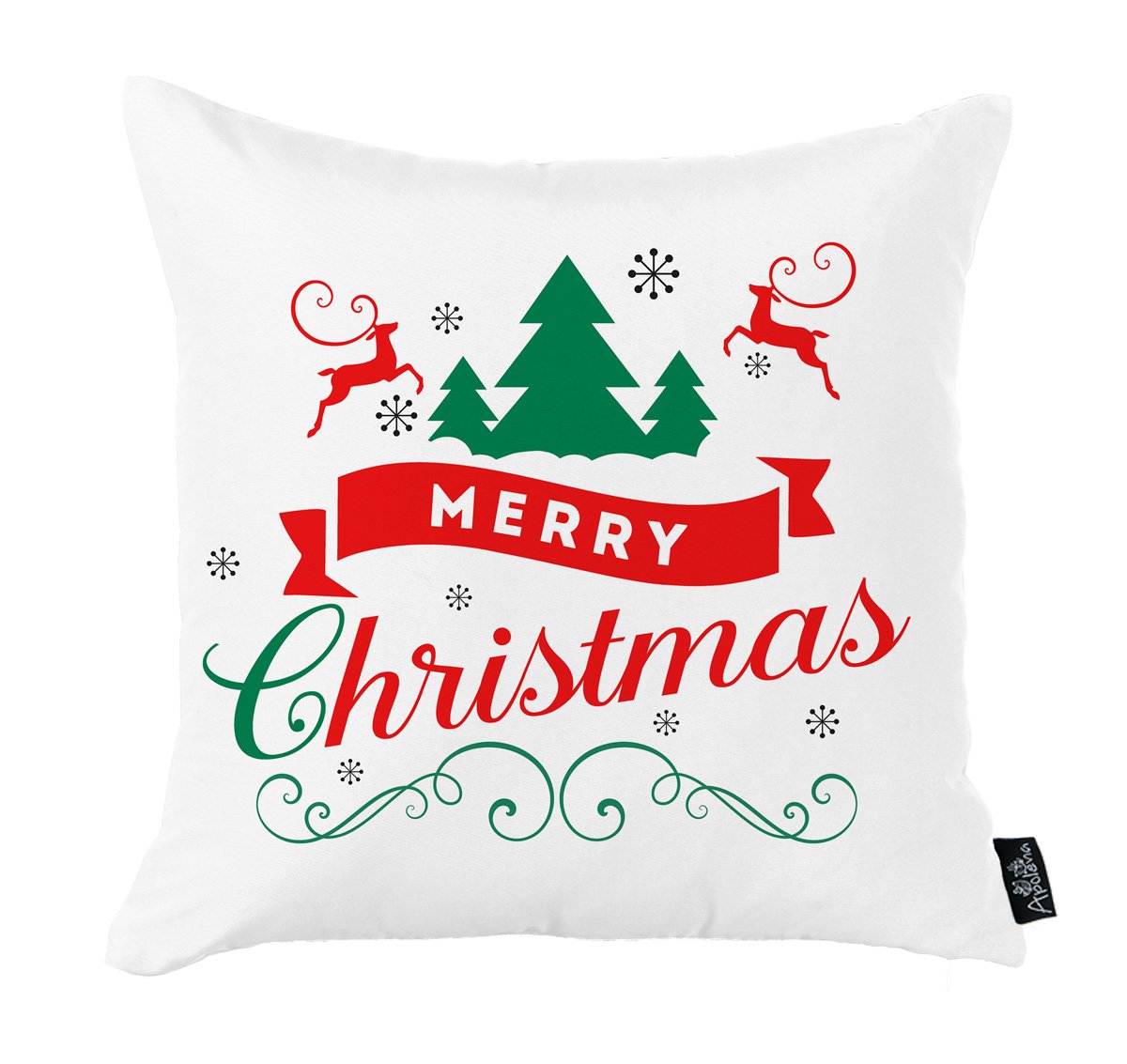 Merry Christmas Square 18" Throw Pillow Cover (Set of 4)