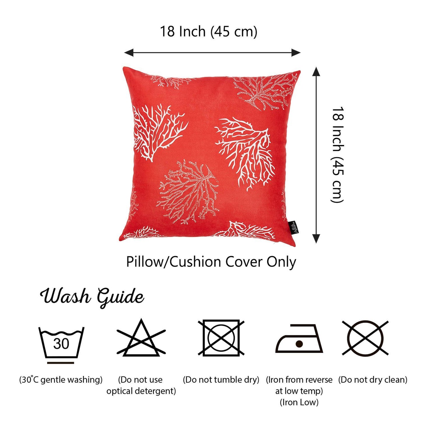 Nautica Red Reef Square 18" Throw Pillow Cover (Set of 4)