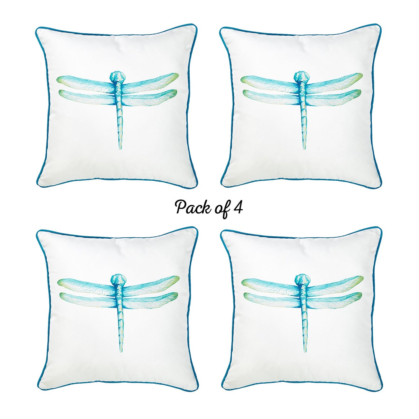 Watercolor Dragonfly Square 18" Throw Pillow Cover (Set of 4)