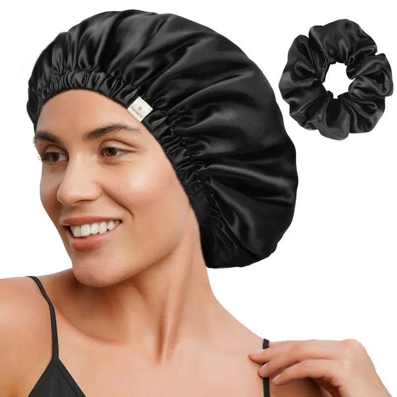 YANIBEST Satin Bonnet Hair Scrunchies Set for Hair Care