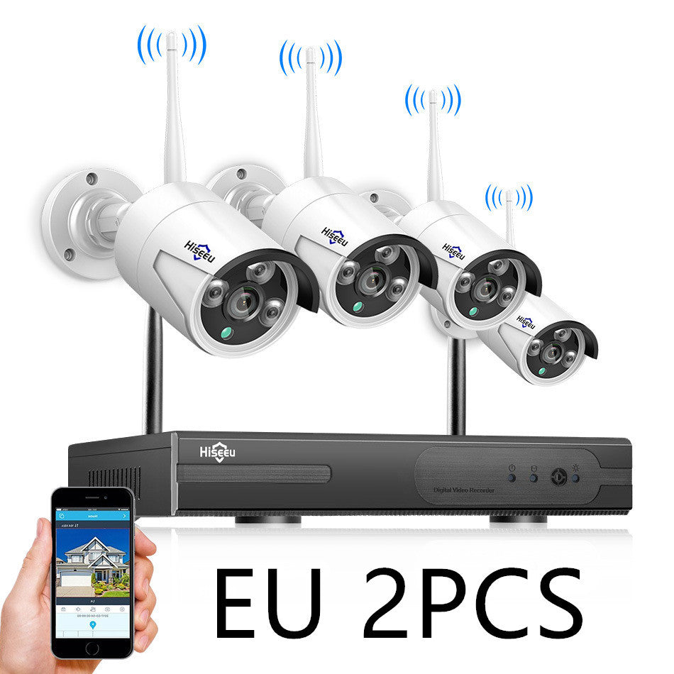 Home wireless kit 4-channel 3 million pixel wireless monitoring surveillance camera kit