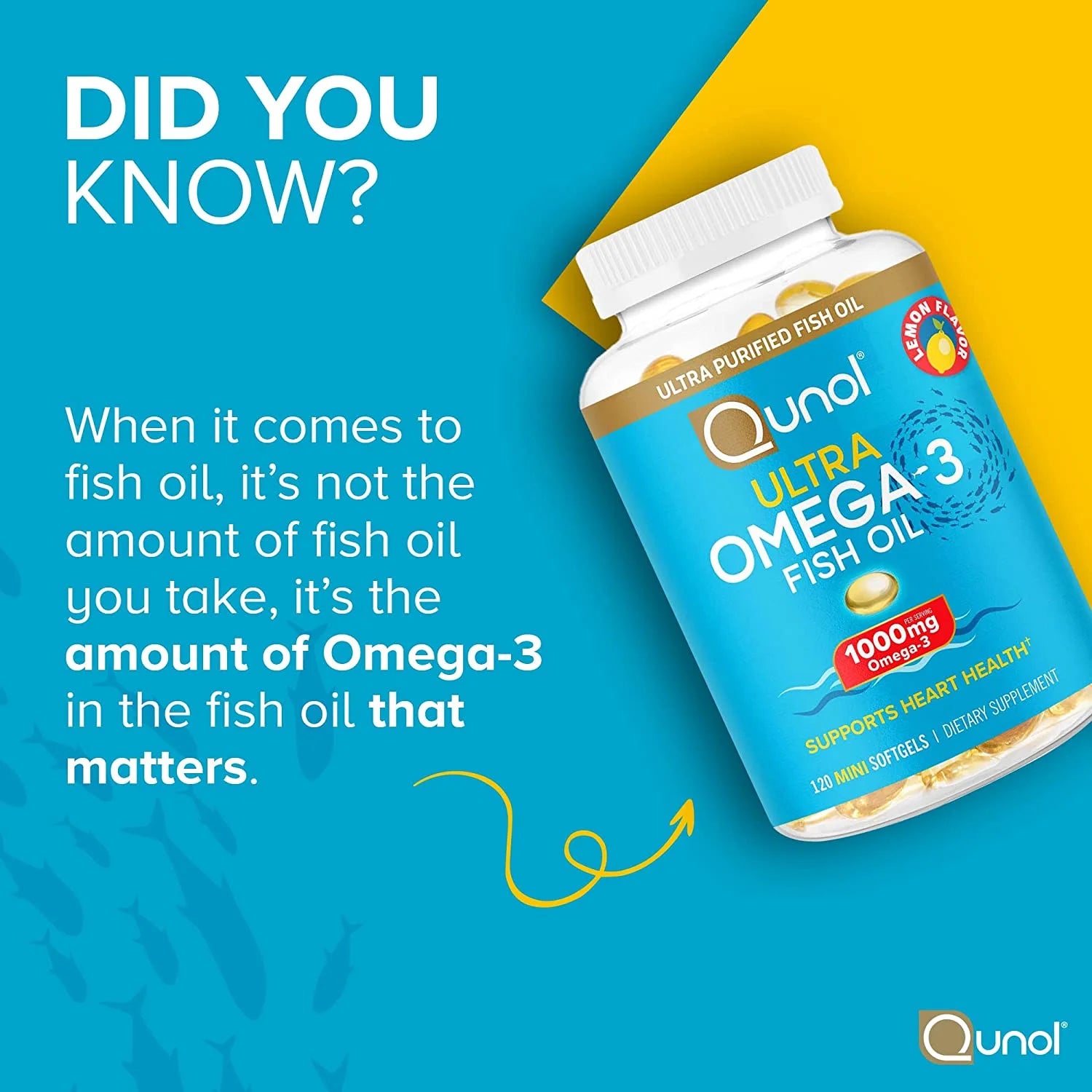 Mini Omega-3 Fish Oil Supplement (180 Count) Heart Health Support with 1000Mg Wild Caught Omega-3 Fatty Acids (Including EPA & DHA)