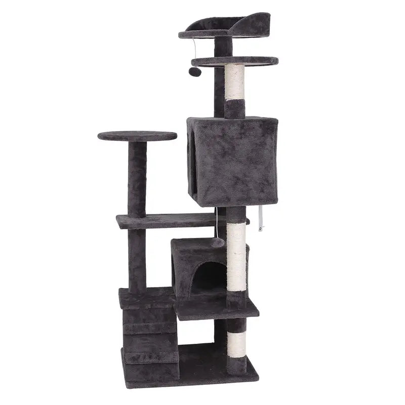 55" Cat Tree Tower Activity Center Large Playing House Condo for Rest Sturdy