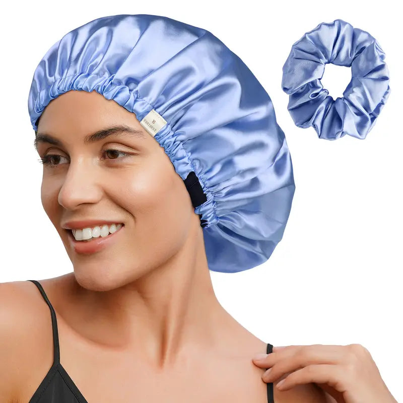 YANIBEST Satin Bonnet Hair Scrunchies Set for Hair Care