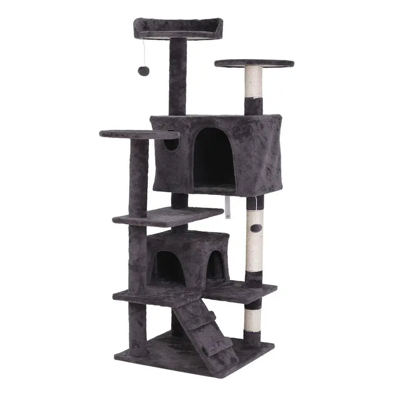 55" Cat Tree Tower Activity Center Large Playing House Condo for Rest Sturdy