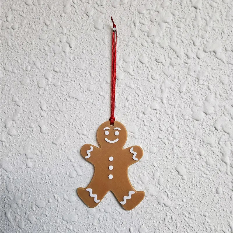 High-Quality 3D Printed Gingerbread Man Ornament for Festive Christmas Decorations