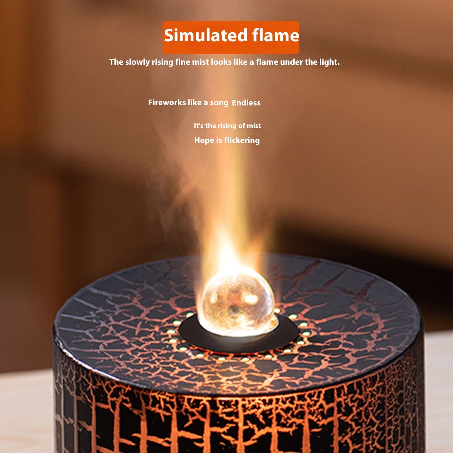 Colorful Simulation Flame Beads Aroma Diffuser Air Humidifier