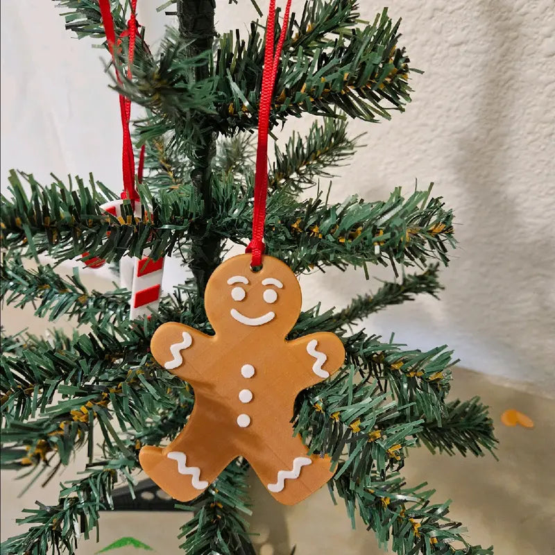 High-Quality 3D Printed Gingerbread Man Ornament for Festive Christmas Decorations