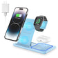 3 in 1 Wireless Charger, 18W Fast Charging Station for Iphone 15/14/13/12 /11/Pro Max/12 Pro /Xr,Wireless Charging Stand for Iwatch Series SE 9/8/7/6/5/4/3, Airpods Pro/3/2 (With QC3.0 Adapter)