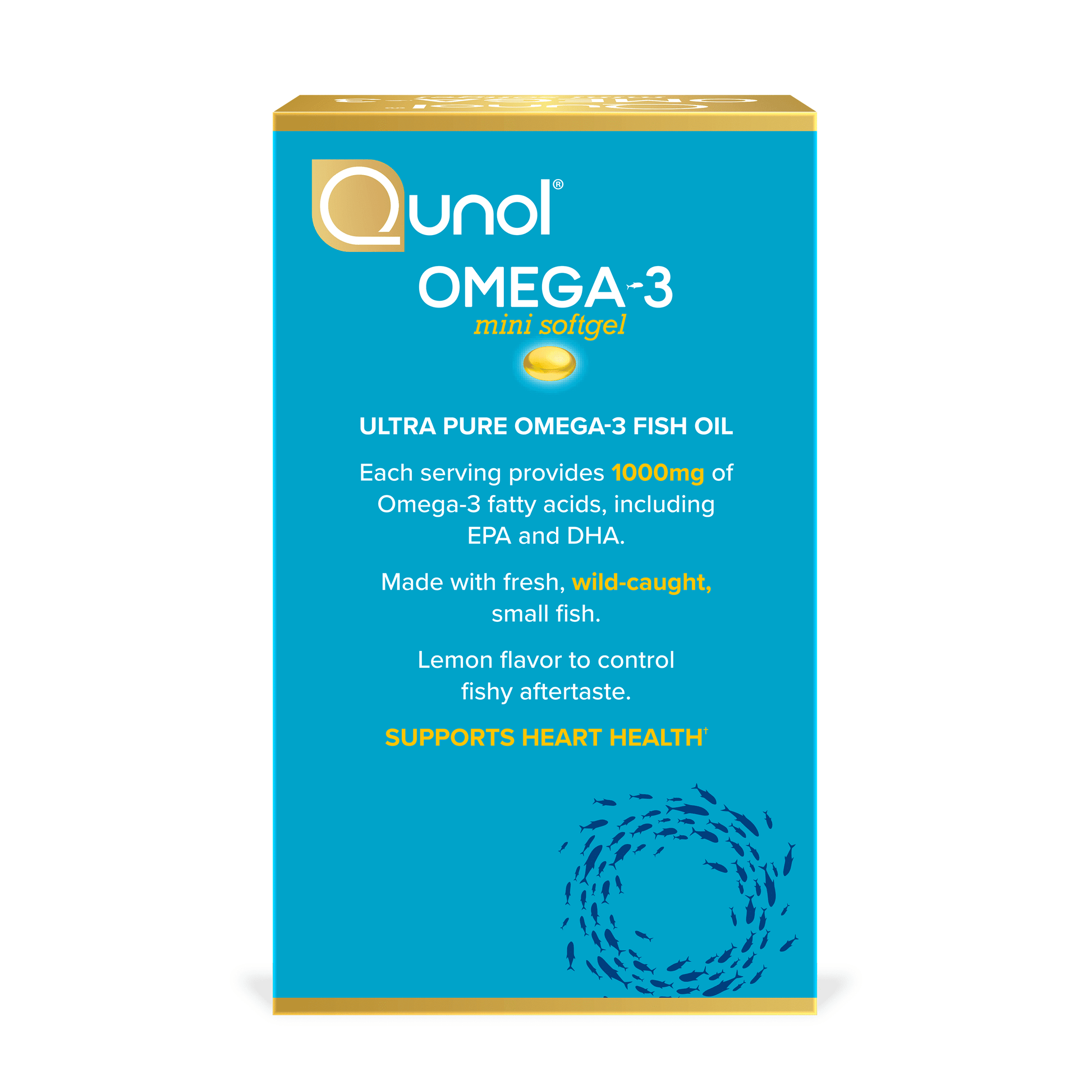 Mini Omega-3 Fish Oil Supplement (180 Count) Heart Health Support with 1000Mg Wild Caught Omega-3 Fatty Acids (Including EPA & DHA)