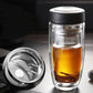 400ML Double Wall Glass Tea Tumbler Water Bottle with Filter Infuser Travel Mug