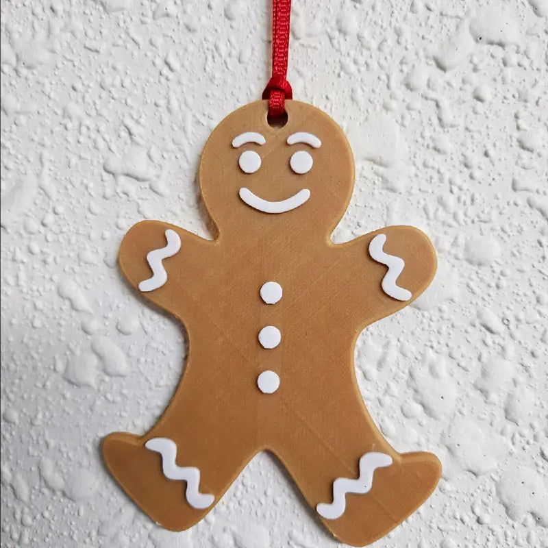 High-Quality 3D Printed Gingerbread Man Ornament for Festive Christmas Decorations