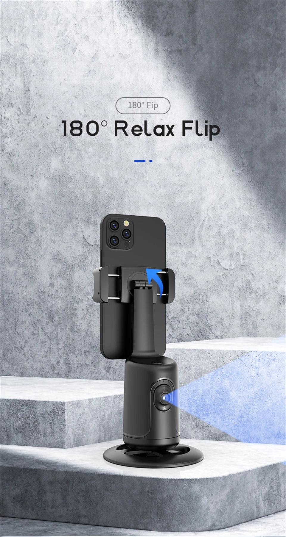 FANGTUOSI 2022 New 360 Rotation follow-up Gimbal Stabilizer Monopod Desktop tracking gimbal For Tiktok live photography