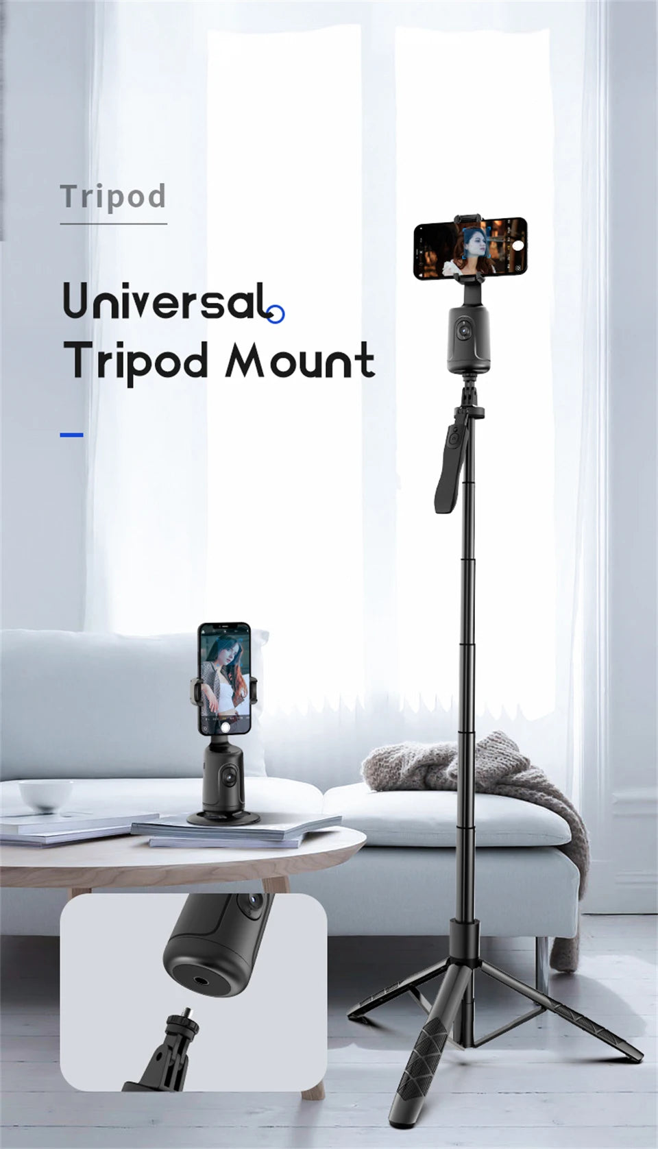 FANGTUOSI 2022 New 360 Rotation follow-up Gimbal Stabilizer Monopod Desktop tracking gimbal For Tiktok live photography