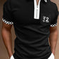 Men's POLO Shirt Striped Printed Short Sleeve T-Shirt Lapel Shirt