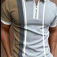 Men's POLO Shirt Striped Printed Short Sleeve T-Shirt Lapel Shirt