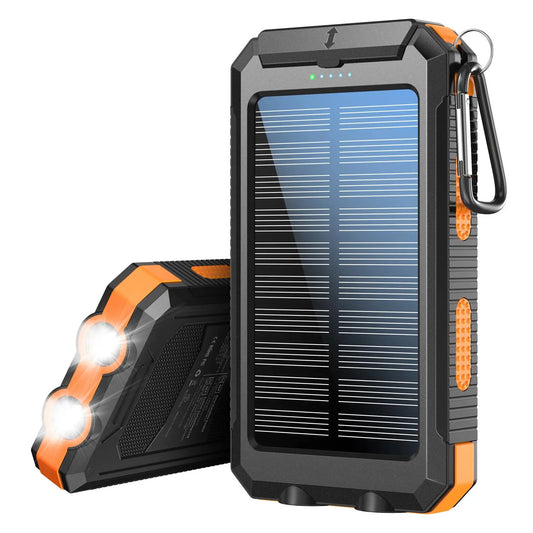 10000Mah Solar Power Bank for Summer Gift, Dual USB Output Port Power Bank with Flashlight, Portable Wireless Car Charger, Solar Power Bank Charger for Iphone, Smartphone Charging Accessories