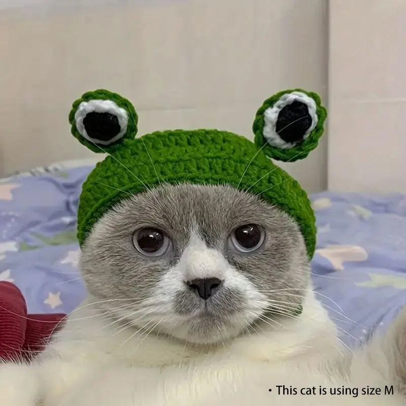 Cute Frog Design Hat, 1 Count Pet Beanies, Pet Costume Accessory for Cats & Dogs