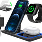 3 in 1 Wireless Charger, 18W Fast Charging Station for Iphone 15/14/13/12 /11/Pro Max/12 Pro /Xr,Wireless Charging Stand for Iwatch Series SE 9/8/7/6/5/4/3, Airpods Pro/3/2 (With QC3.0 Adapter)