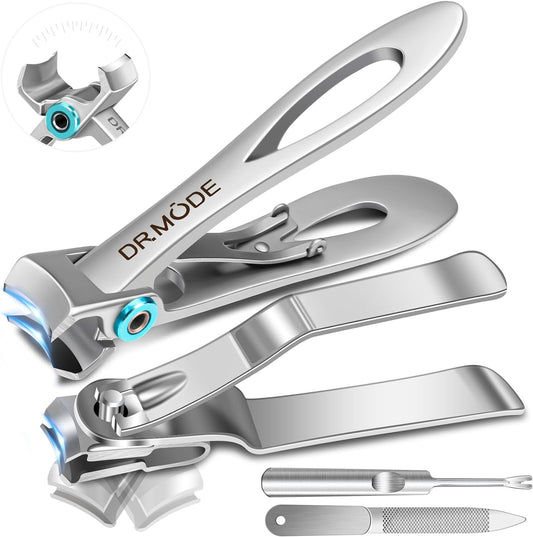 Nail Clippers for Men Thick Nails -  15Mm Wide Jaw Opening Extra Large Toenail Clippers & Easy Grip 360 Degree Rotary Fingernail Clippers for Seniors Nail Cutter with Nail File Cuticle Trimmer