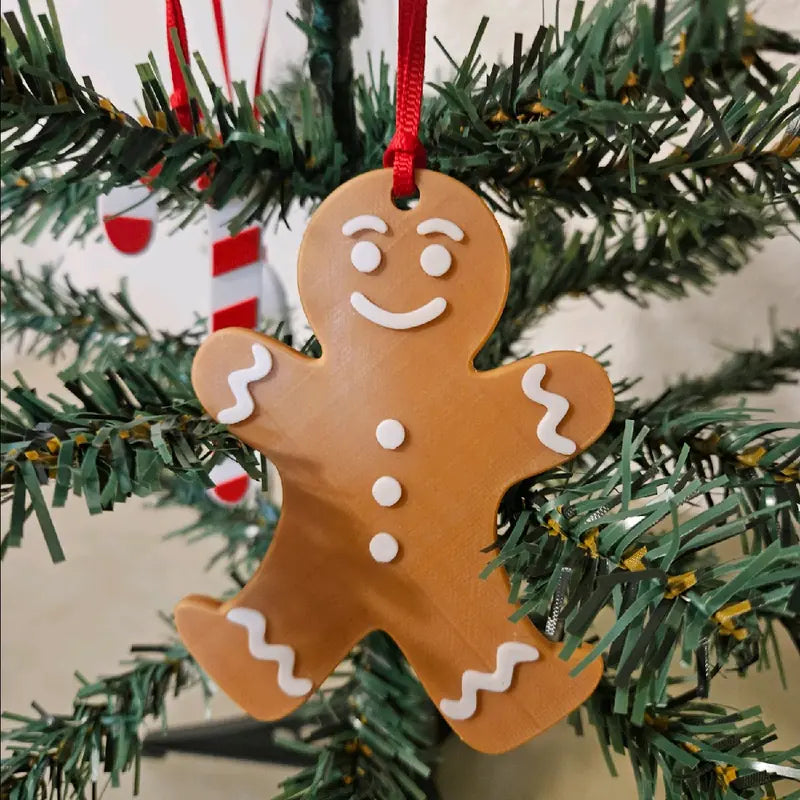 High-Quality 3D Printed Gingerbread Man Ornament for Festive Christmas Decorations