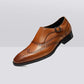 Men ’S Dress Shoes Genuine Leather Single Monk Strap Slip-On Shoes for Formal Occasions