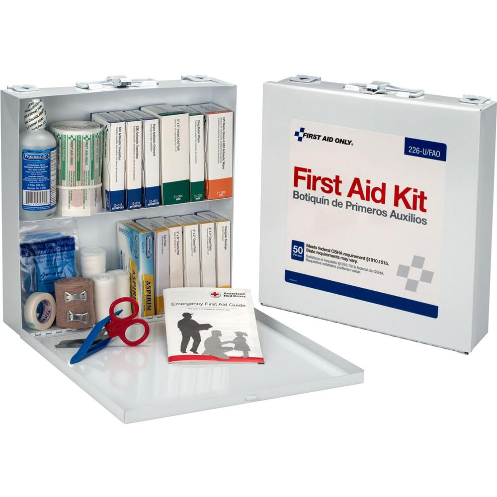 First Aid Only 196-piece Worksite First Aid Kit - 196 x Piece(s) For 50 x Individual(s) - 10.8" Height x 11" Width x 2.3" Depth - Plastic Case - 1 Each