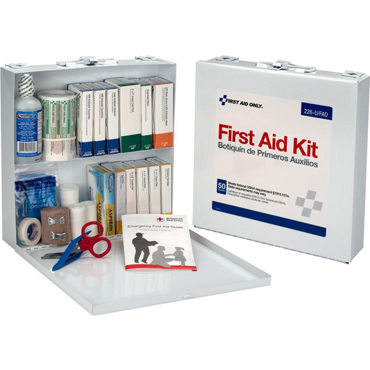 First Aid Only 196-piece Worksite First Aid Kit - 196 x Piece(s) For 50 x Individual(s) - 10.8" Height x 11" Width x 2.3" Depth - Plastic Case - 1 Each