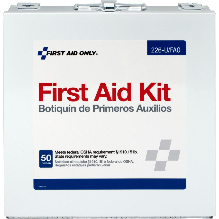 First Aid Only 196-piece Worksite First Aid Kit - 196 x Piece(s) For 50 x Individual(s) - 10.8" Height x 11" Width x 2.3" Depth - Plastic Case - 1 Each