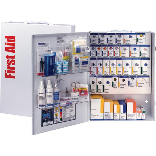 First Aid Only XL SmartCompliance General Business First Aid Cabinet without Medications, Metal - 17" x 5.8" x 22.5" - Wall Mountable, Carrying Handle