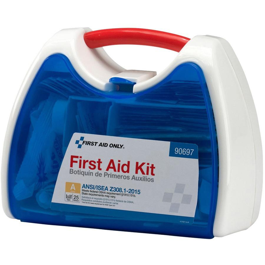 First Aid Only 25-Person ReadyCare First Aid Kit - ANSI Compliant - 141 x Piece(s) For 25 x Individual(s) - 9.3" Height x 7" Width x 4" Depth - Plastic Case - 1 Each