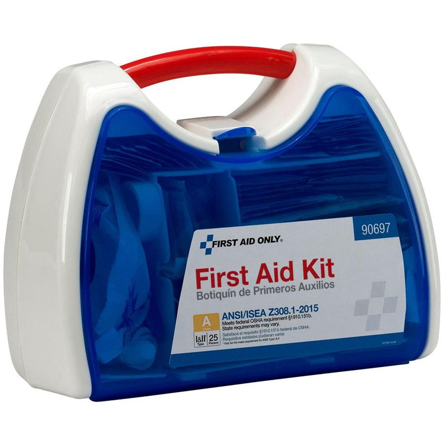 First Aid Only 25-Person ReadyCare First Aid Kit - ANSI Compliant - 141 x Piece(s) For 25 x Individual(s) - 9.3" Height x 7" Width x 4" Depth - Plastic Case - 1 Each