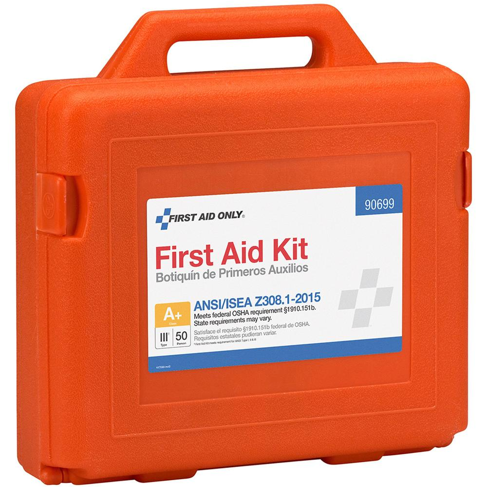 First Aid Only 50-Person Bulk Weatherproof First Aid Kit - ANSI Compliant - 215 x Piece(s) For 50 x Individual(s) - 13.3" Height x 13.3" Width x 4.3" Depth Length - Plastic Case - 1 Each